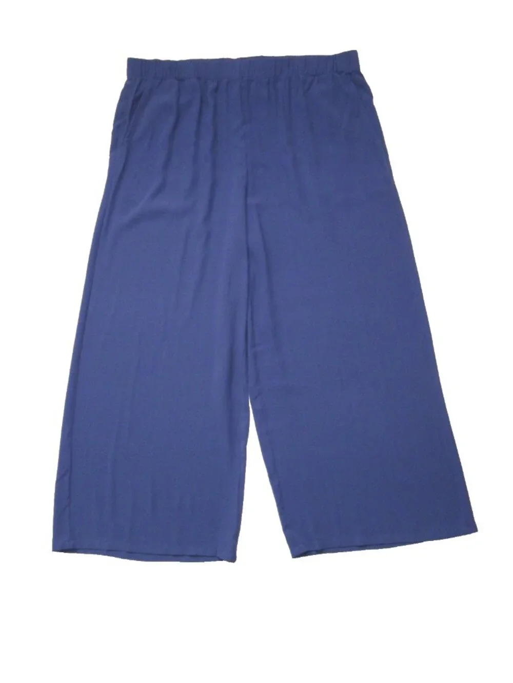 NWT Eileen Fisher Wide Ankle in Bluette Silk Georgette Pants XL